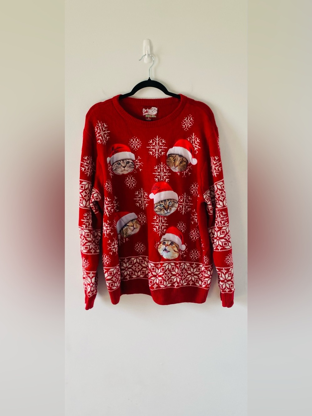 Unisex Cat Ugly Christmas Sweater Size XL Kitsch Holiday Cats Party EUC